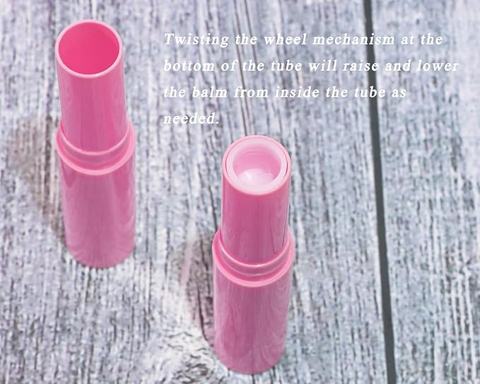 0.14oz Empty Flavored Lip Balm Container Tubes Plastic Homemade Moisturizing Lip Stick with Caps Bulk Fit for Women Adult DIY Making Supplies, 25 Count (Rose Pink)