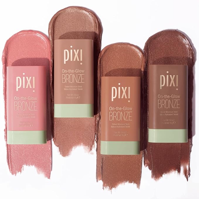 Pixi On-the-Glow Bronze - RichGlow, Hydrating Tinted Moisture Bronzer Stick with Ginseng, Aloe Vera & Fruit Extracts, For Cheeks & Lips, 19g / 0.6oz, Paraben-Free