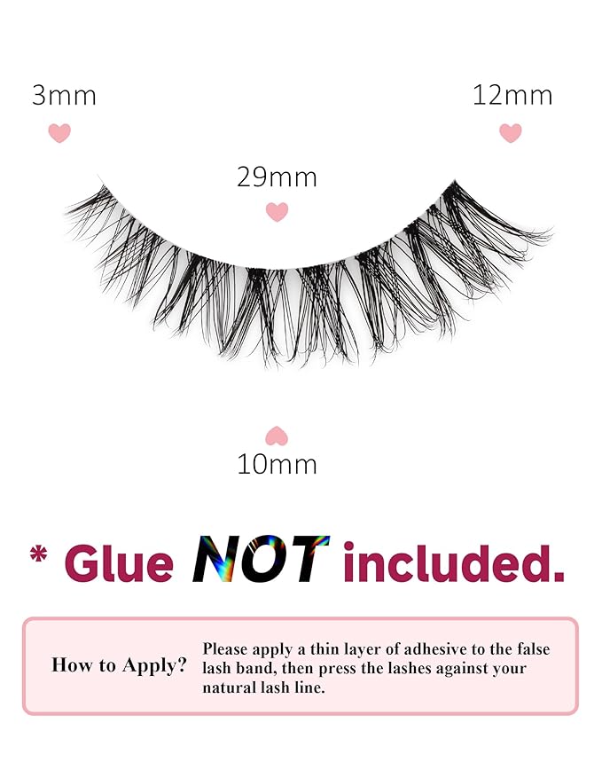 Wispy Lashes Natural Look Fake Eyelashes Natural Lashes False Eyelashes Wispy Fake Lashes Natural Eyelashes Clear Band Lashes UP20