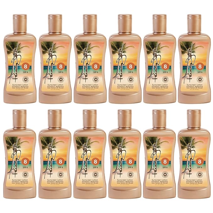Panama Jack Sunscreen Tanning Lotion - SPF 8, PABA, Paraben, Gluten & Cruelty Free, Antioxidant Moisturizing Formula, 6 FL OZ (Pack of 12)