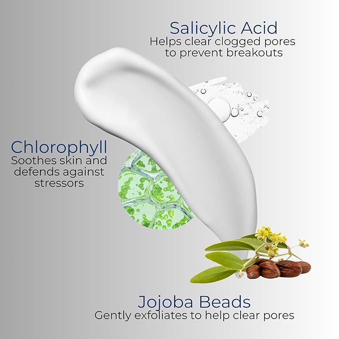 ATWATER Skin Armor Exfoliating Face Scrub, Men's Facial Cleanser with Jojoba Beads and Salicylic Acid, Non-Abrasive Skin Exfoliator for All Skin Types - 3.4 oz