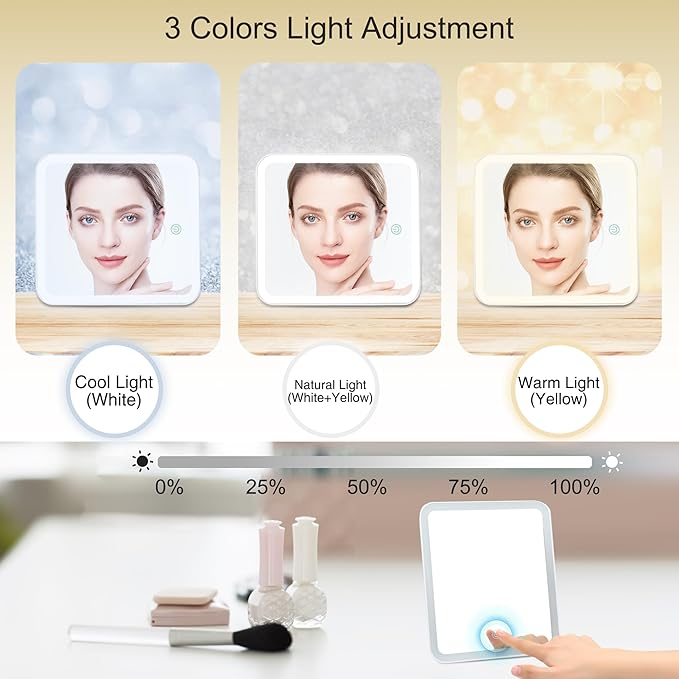 Relavel makeup bag with led