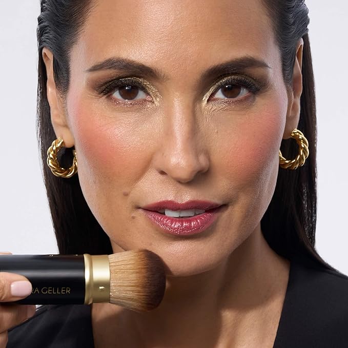 LAURA GELLER NEW YORK Retractable Airbrush Kabuki Brush for All Face Makeup & Foundation for Liquid, Cream and Powder Face Makeup With Aluminum Handle