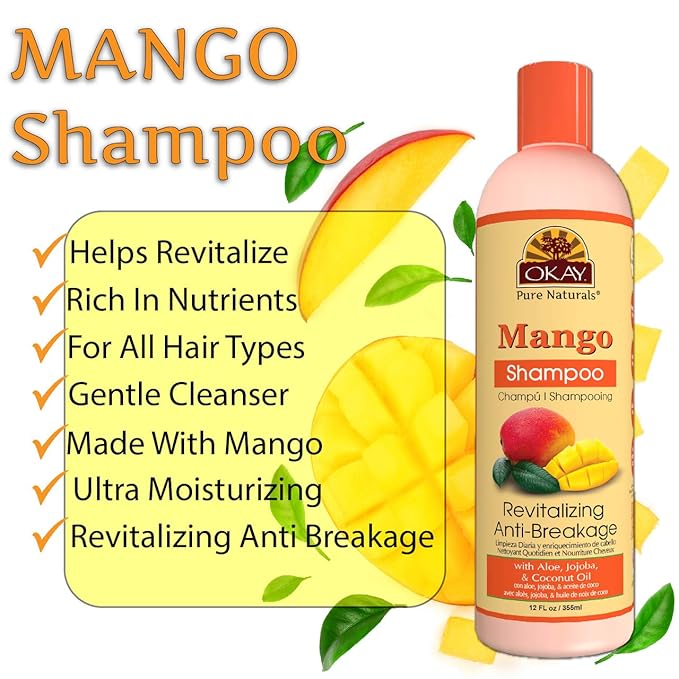 OKAY MANGO REVITALIZING ANTI BREAKAGE SHAMPOO 12oz / 355ml
