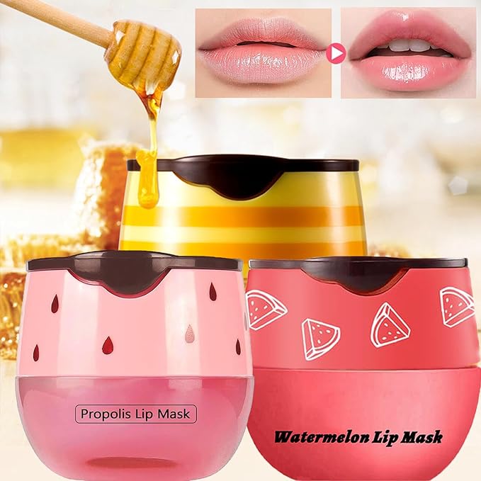Bee Lip Balm Honey Pot,1Pcs Watermelon (Watermelon)