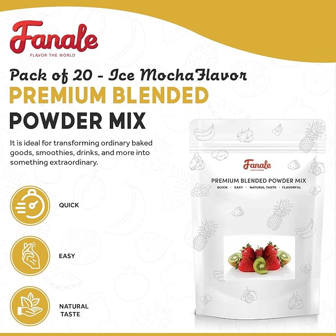 Fanale Premium Ice Mocha Bubble Tea Flavoring Powder | Perfect for Baking, Smoothies, Desserts and Drinks | Instant Flavoring Powder for Boba Milk Tea - 2.2 Pounds (Pack of 1)