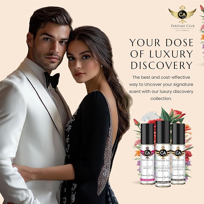 CA Perfume Amber Rouge Saffron Fragrance Body Oil For Women & Men Roll On 0.33fl oz / 10ml