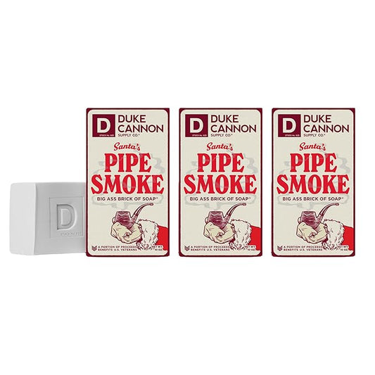 Duke Cannon Holiday Limited-Edition Santa's Pipe Smoke Big Brick of Soap - 10oz Bar, Triple Milled, Supports U.S. Veterans
