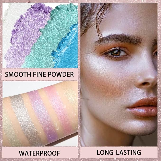 8 Color Face Cheek Highlighter Makeup Palette Shimmer