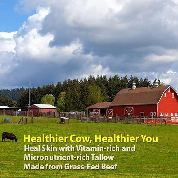 Vintage Tradition Beef Tallow All Purpose Balm - Healing, Hydrating Mild Vanilla Skin Care Salve Replaces Body Lotion, Hand Cream, More - Essential Oil, Olive Oil, and Grass-Fed Tallow, 2 fl. oz.