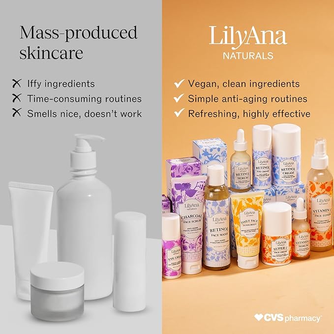 LilyAna Naturals Face and Neck Moisturizer for Women and Men - Moisturizer Face and Neck Cream for Dry Skin and Dark Spot Brightening - Rose and Pomegranate Extracts - 1.7oz (Pack of 2)