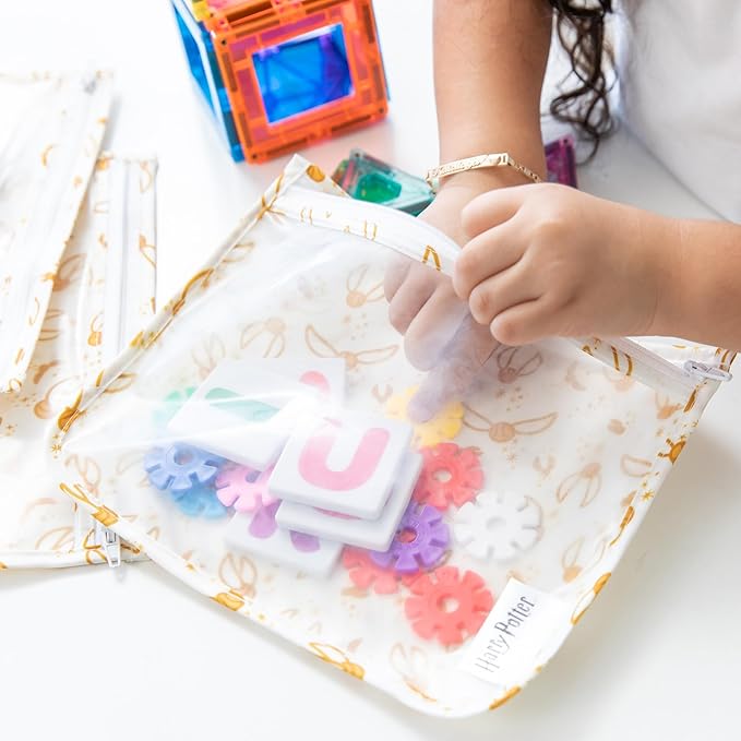 Bumkins Travel Bag, Toiletry, TSA Approved Pouch, Zip Bag, Quart Size Airline Compliant, Clear-Sided, Baby, Diaper Bag Organization, Makeup, Accessories, Packing, Set of 3 Sizes, Harry Potter