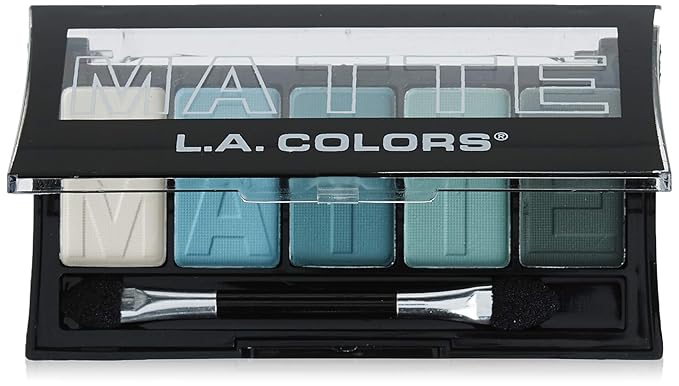 L.A. COLORS 5 Color Matte Eyeshadow Palette, Teal Argyle CEM477