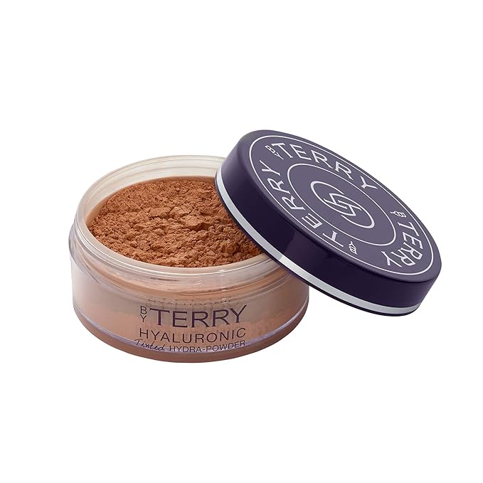 By Terry Hyaluronic Tinted Hydra-Powder, Non-Drying Loose Face Setting Powder, Blur Imperfections & Mattify, Dark, 0.35 oz