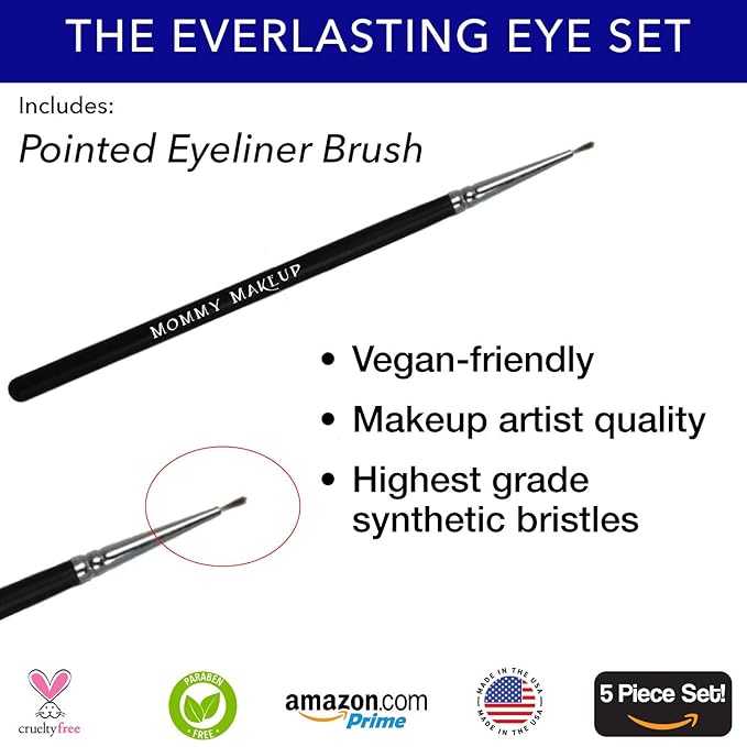 The Everlasting Eye 5 Piece Waterproof Makeup Set. Gel Eyeliner, Creme Eyeshadow, 2 brushes and Mesh Bag. Paraben-free, Talc-free, Cruelty-free. Brighten Up/Chocolate Kiss 2202