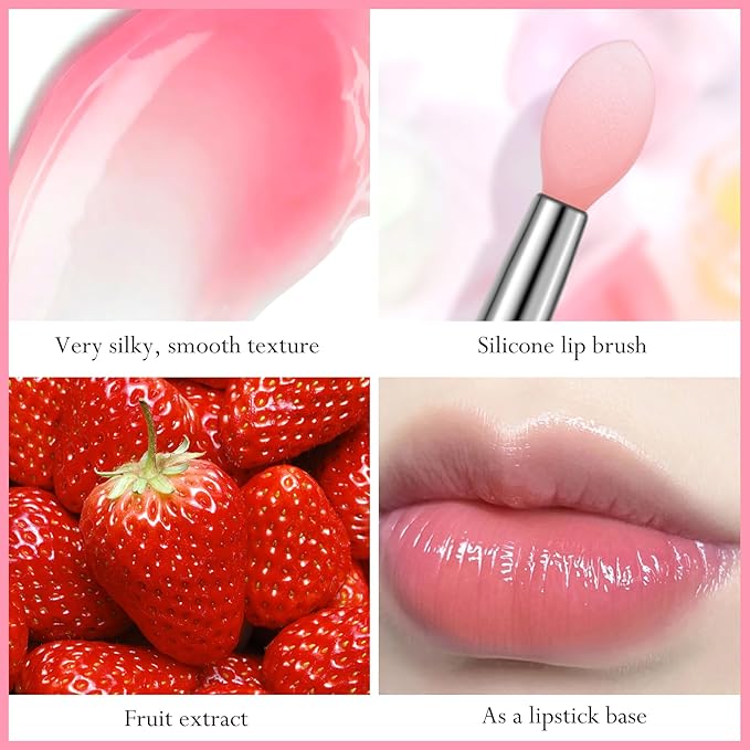 2Pc Jelly Lip Mask Overnight,Fruity Strawberry Collagen-Strawberry
