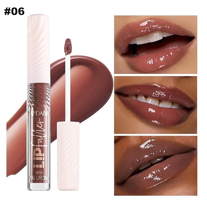 Brown Chocolate Lip GlossTinted Glitter Lipgloss Lip Oil Teens Moisturizing Lipstick Lip Balm High Shine And Vegan Plumping Lip Gloss For Women Girls Long-Lasting Dry Lip Care lip pumper gloss 06