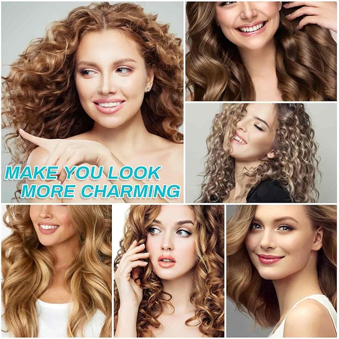 Selizo Hair Curlers 36 Pcs Set with 24Pcs Hair Curlers 4 Sizes and 12 Pcs Hair Clips for Long Medium Short Thick Hair, Black