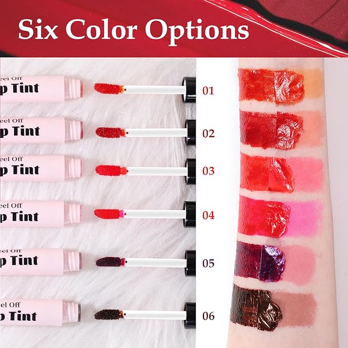 3 Colors Peel Off Lip Tint, Long Lasting Long
