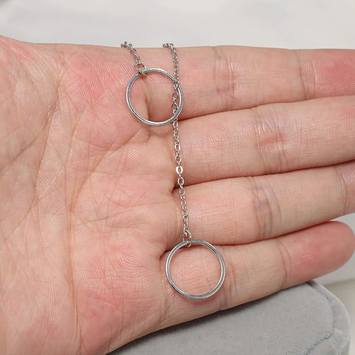 Creative Y-shaped Necklace Hollow Ring Necklace Chain Jewelry Accessories for Women and Girls