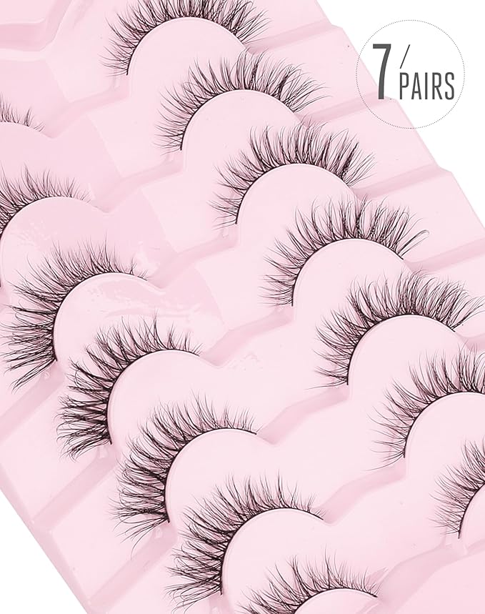 Onlyall Lashes Mink False Eyelashes Natural Wispy Lashes Soft Faux Mink Lashes Fluffy False Lashes DK77