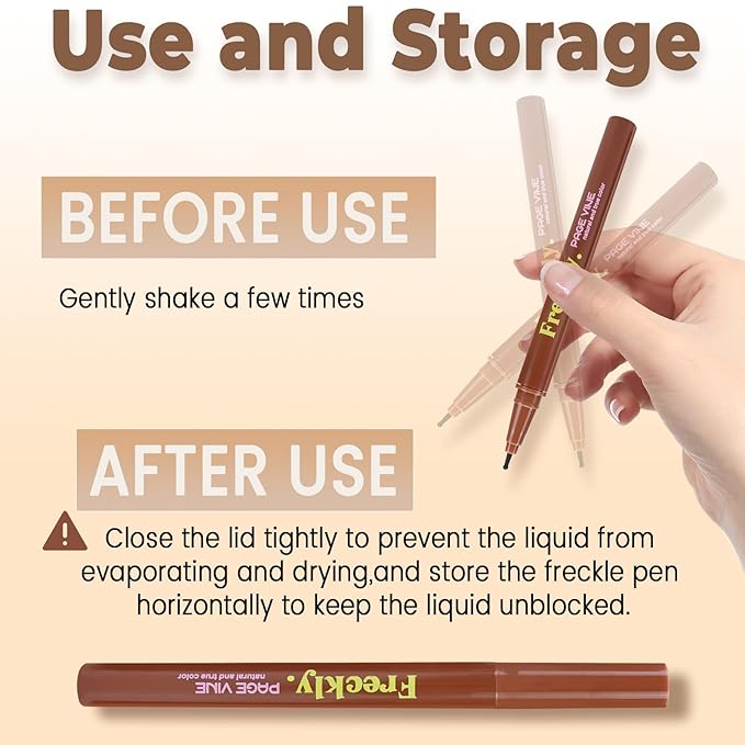 Freckle Pen,2 PCS Faux Freckle Stamp Waterproof,Fake Face Freckles Stain Makeup Long Lasting Quick Dry,Natural Lifelike Soft Dot Freck Pen 2PCS-02 Medium