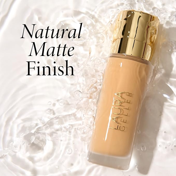 LAURA GELLER NEW YORK Double Take Liquid Foundation | Medium to Full Coverage, Natural Matte Finish, Fair