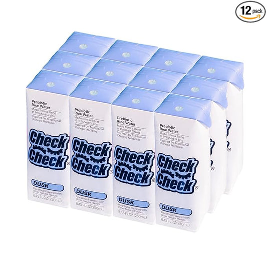 CheckCheck Prebiotic Rice Water, Dawn and Dusk Variety, 12 Pack, 8.45 Fl Oz Bottles (12 Pack, Dusk)