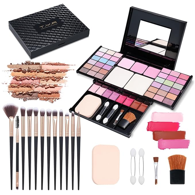 Makeup Kit Eyeshadow Palette for Women Full Gift Kit Girl Kids 49 Colors Makeup Set Combination Eyeshadow Palette with 12pcs Makeup Brushes