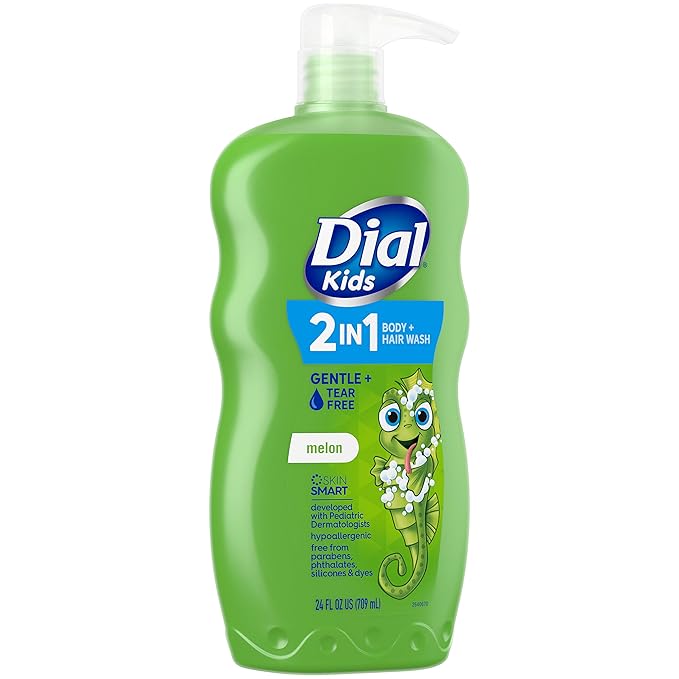 Dial Kids 2-in-1 Body+Hair Wash, Melon Scent, 24 fl oz (Pack of 4)