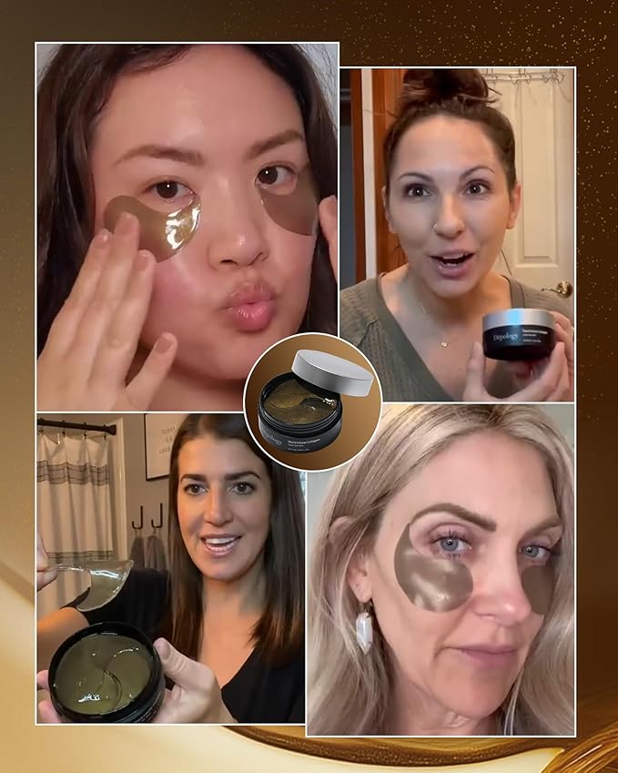 depology Black Caviar Under Eye Patches (30 Pairs), Anti-aging Hydrating Eye Mask for Wrinkles, Fine lines, Skincare with Hyaluronic Acid & Cica, Beauty & Personal Care