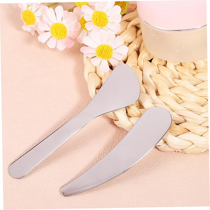 Compact Beauty Spatula Set - 2pcs Reusable Metal