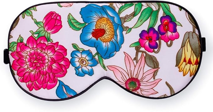 100% Pure Silk Eye Mask Sleep Eye Mask Eye Cover Eyeshade Sleeping Eye Mask Printed Colors (#10)