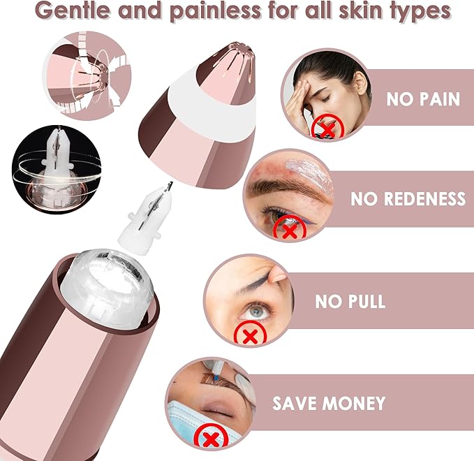 gurelax Electric Eyebrow Razor for Women,Eyebrow Hair Remover, Painless Eye Brow Trimmer Shaper with LED Light, USB Rechargeable, Eye Brow and Face Epilator as Stockings Stuffers