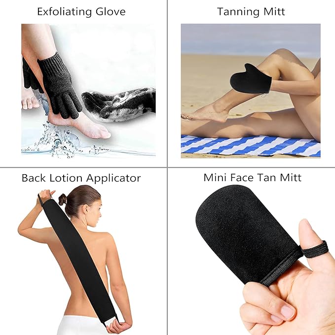 Self Tanning Mitt Applicator - Self Tanner Applicator, Tanning Mitts Self Tanner Mitt Applicator, Self Tanner Mit, 5 in 1 Self Tanning Glove for Self Tan Mit, Self Tan Mitt Applicator