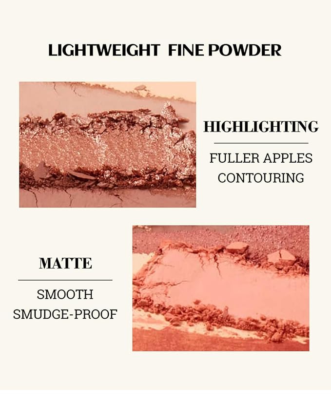 MAEPEOR Matte Face Blush 8 Colors Lightweight Natural Look Face Blush Long-Lasting and Highly Pigmented Powder Blush for Cheeks (Color 04)