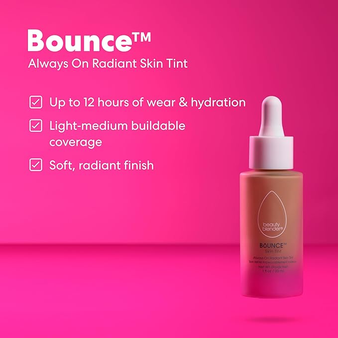 Beautyblender 12-Hour Always on Radiant Skin Tint, Breathable Serum Foundation Stays Put for All Day Long Wear, Infused with Hyaluronic Acid & Niacinamide, Light 1