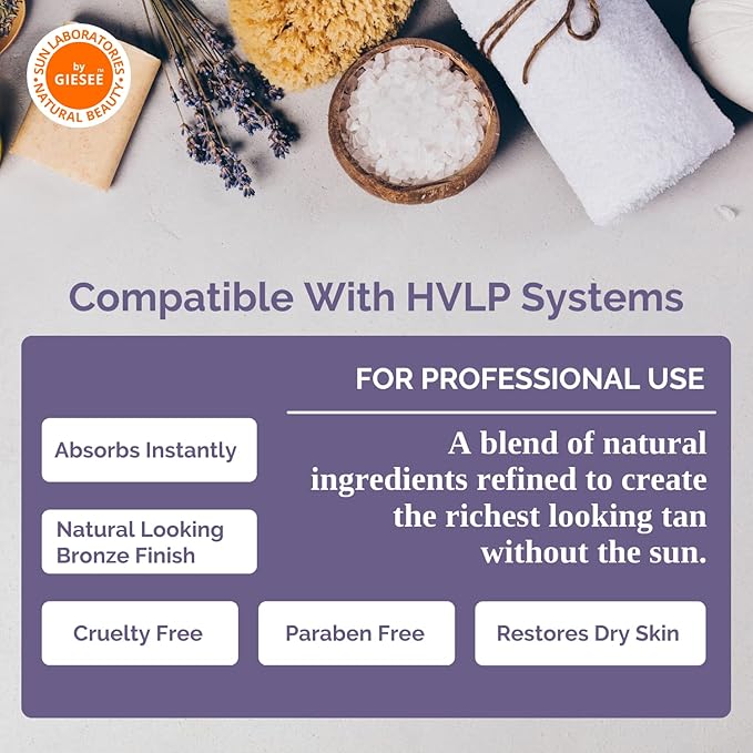 Sun Laboratories By Giesee Dark Sunsation Spray Tan Solution 8 oz - Self Tanning Lotion, Professional Airbrush Tanning Solution, Ultra Dark Bronzing Spray