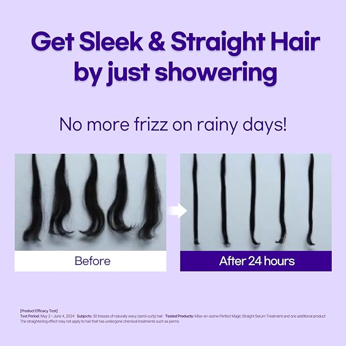 Mise En Scene Magic Straight Perfect Serum - Anti Frizz Hair Straightening Serum with heat protectant for straightener, hair tamer oil, Coconut Oil for Smooth, Silky, and Shiny Hair, 2.71 Fl Oz