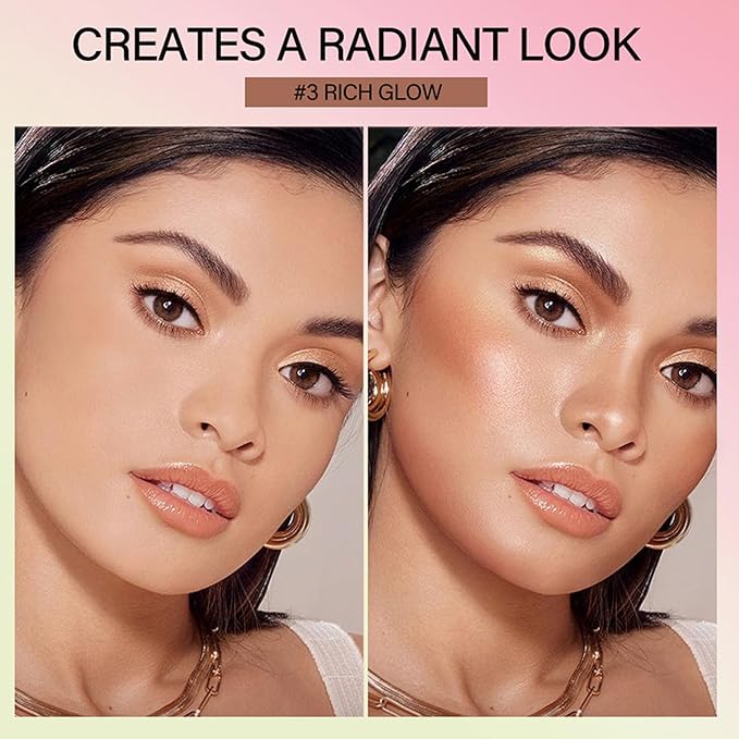 On-The-Go Bronzer Stick,Multi-Use Cream Contour Stick,Natural Long Lasting Face Bronzer,Smooth Highlighter Contour Stick,Bronze Contour Makeup Facial Shaping,04 Beach Glow