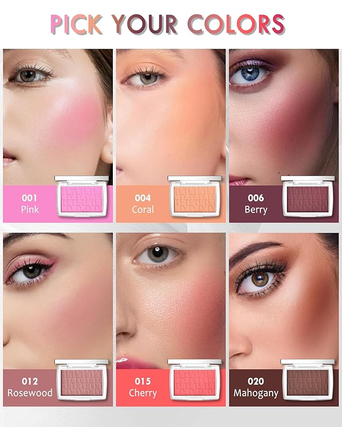 Powder Blush Palette, Matte Powder Makeup Blush for Enhancing -#Cherry