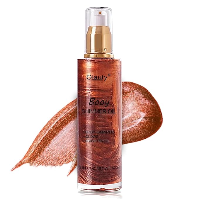 Shimmer Body Oil,Face and Body Liquid Luminizer,Waterproof Moisturizing