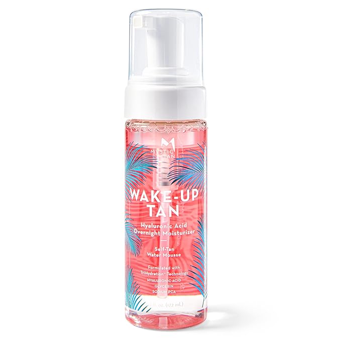 Mystic Tan Wake-Up Tan Hyaluronic Acid Overnight Moisturizer – Self-Tan Water Mousse, 5.5 fl. oz / 172 ml
