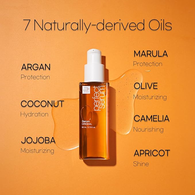 Mise En Scene PerfectSerum Original - HairOil for Frizzy & Dry, Hydration and Nutrition Hairy Essence for Damage Care, Korean HairCare Product, Hair Serum 2.71 Fl. Oz.