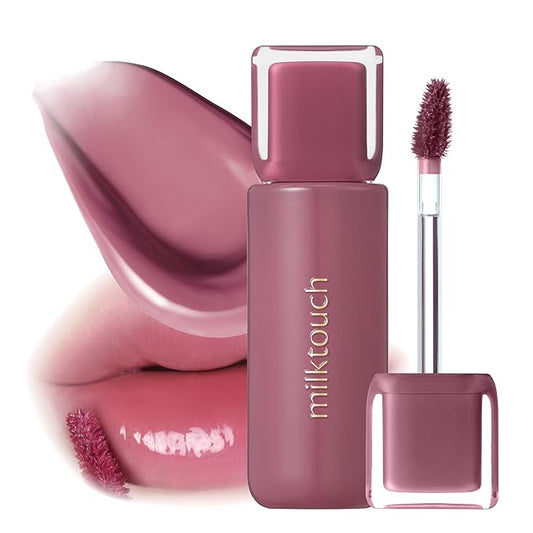 MILKTOUCH Jelly Fit Lip Tint (09 Pine Mauve) with Cooling Plumping Effect and Water-Based Non-Sticky Texture | Long Lasting Korean Beauty Lipstain Tinted Gloss Oil Brown K Makeup