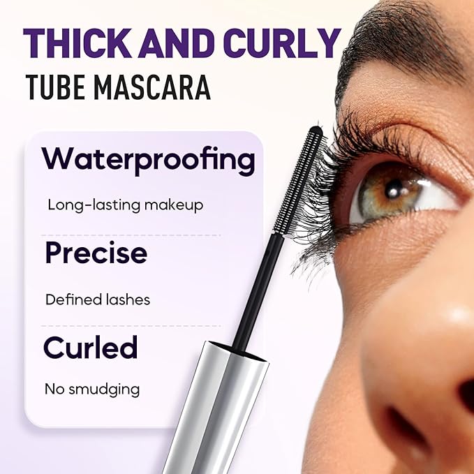 Iron Wand Mascara, 2025 New Metal Mascara Wand, 3D Washable Metal Mascaras, Waterproof & Smudge-Proof Long-Lasting Curling Eyelash Iron Mascaras with No Flaking (Black)