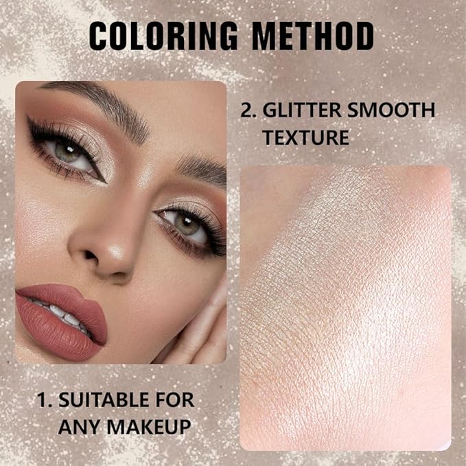 Kaely Pressed Single Eyeshadow Makeup, Light Nude Brown Shimmer Highly Pigmented Monochrome Eye Shadow Palette, Waterproof Neutral Powde Mini Eyeshadow, sombras para ojos, Lightweight Blendable, 20