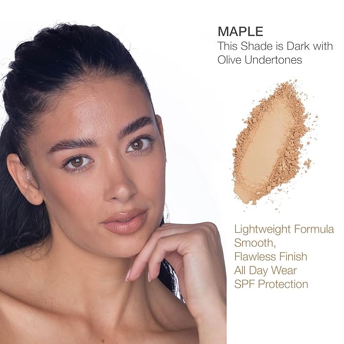 bellapierre Mineral Foundation SPF 15 - Loose Powder Foundation | Vegan & Cruelty Free Natural Makeup | Full Coverage Matte Finish | Hypoallergenic | Oil & Talc Free - 0.32 Oz - Maple