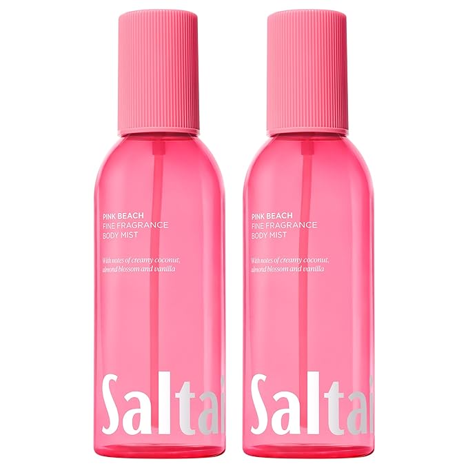 Saltair Body Mist 2 Pack - Fine Fragrance, Lightweight Body Spray Mist with Pink Beach Scent. Long Lasting Perfume Mist. 2x 8oz Bottles