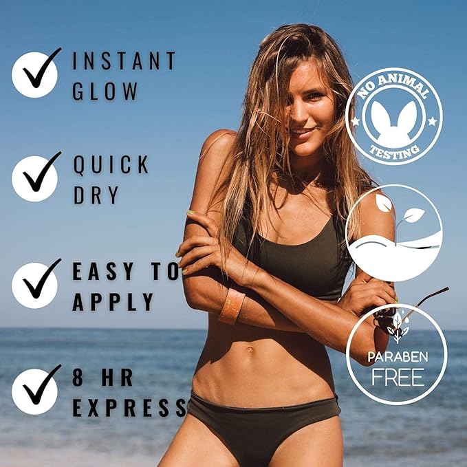 Sun Laboratories By Giesee Ultra Dark Self Tanning Lotion 32 oz - Organic Sunless Tanning Lotion, Extra Dark Self Tanner, Natural Self Tanning Lotion for Face & Body, Instant Tan Glow Beauty